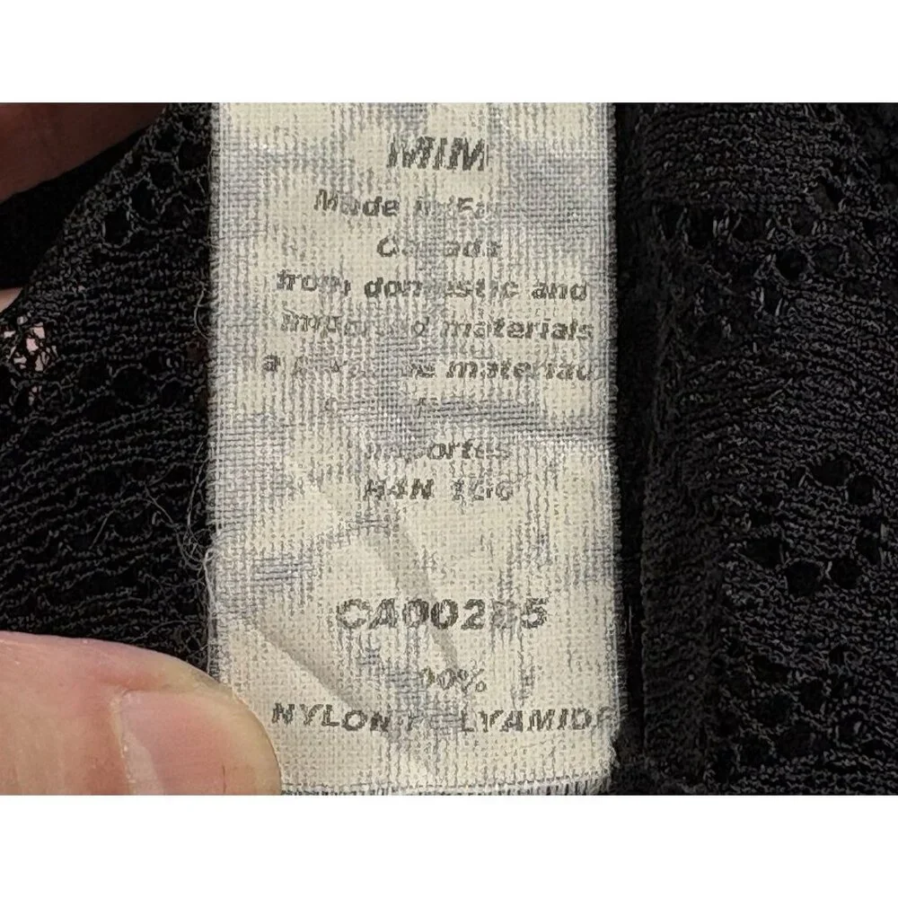 Vtg ARIANNE Women Long Line V Neck Pad Bra Maxi Chemise Sz M Black Lace‎ 76-5
